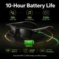 Lunettes Intelligentes de Traduction IA Vidéo 4K Étanche IPX-6 Dialogue Multilingue en Temps Réel Traduction Photo pour Voyages d'Affaires
