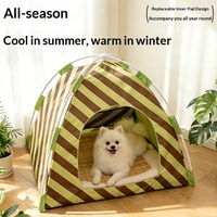 Lit pour chat d'intérieur semi-fermé, tente de camping pour chat, maison triangulaire douce et respirante pour chats et petits chiens, vente en gros