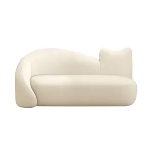 Cream fabric art cloud small apartment sofa living room simple modern double bedroom curved shaped leisure network red