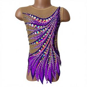 <span class=keywords><strong>Justaucorps</strong></span> de <span class=keywords><strong>gymnastique</strong></span> <span class=keywords><strong>rythmique</strong></span> à la mode de haute qualité belles jupes robe de scène d'impression Offre Spéciale pour enfants taille unique extensible - Product Image 1