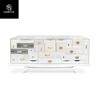 Meubles de rangement sur mesure de style italien, design élégant, console moderne, buffet blanc, buffet vintage en bois avec tiroirs