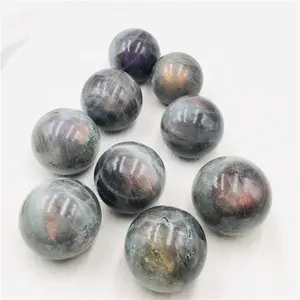 Commercio all'ingrosso di Alta Qualità viola Naturale labradorite sfera sfera di cristallo di figura della sfera per i regali