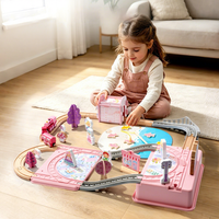 Train électrique en bois pour l'éducation précoce des enfants, assemblage DIY, jouet éducatif interactif parent-enfant