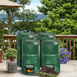 ถุงใส่<span class=keywords><strong>ปุ๋ย</strong></span>หมักแบบหรูหราทันสมัย ใช้ซ้ำได้ คุณภาพสูง สำหรับสวนและลานบ้าน ขนาด 34 แกลลอน พร้อมฝาปิดแบบสกายไลท์ ทำจากผ้า Oxford - Product Image 6