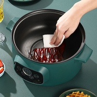 Poêle Électrique Portable Multifonctionnelle, Marmite Chauffante Électrique, Poêle à Frire Antiadhésive en Acier Inoxydable pour la Maison