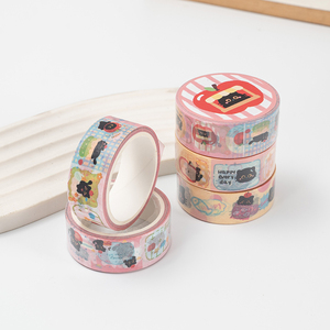 ديي لطيف الحيوانات الأليفة الكرتون الشريط واشي أنماط الحيوان كاواي ، نمط مرسومة باليد ، شريط مجلة العلاجية للحرف اليدوية والديكور - Product Image 4