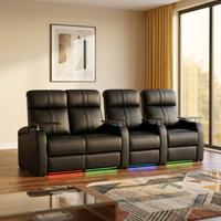 Canapé inclinable électrique intelligent extensible moderne en cuir véritable quatre places avec coussins en mousse à mémoire de forme et structure en bois pour home cinéma