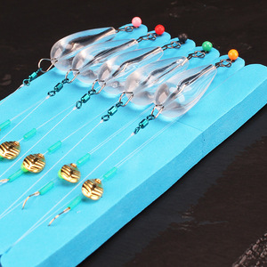 Kit de señuelos de pesca de carpa con lentejuelas y anzuelos, línea de 60 cm, 3.2 g, hundimiento/flotación, cebo de fondo, anzuelo de mosca, línea con purpurina, pre-atado - Product Image 2