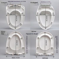 Siège de toilette bidet personnalisé, rond, allongé ou carré, en plastique PP, avec double buse pour lavage avant et arrière, accessoire de salle de bain manuel