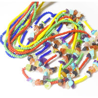 Cravate ajustable d'été en vrac pour danse africaine sur 7 chakra pierre précieuse naturelle cristal perles de taille coton plage ventre chaîne pour femmes