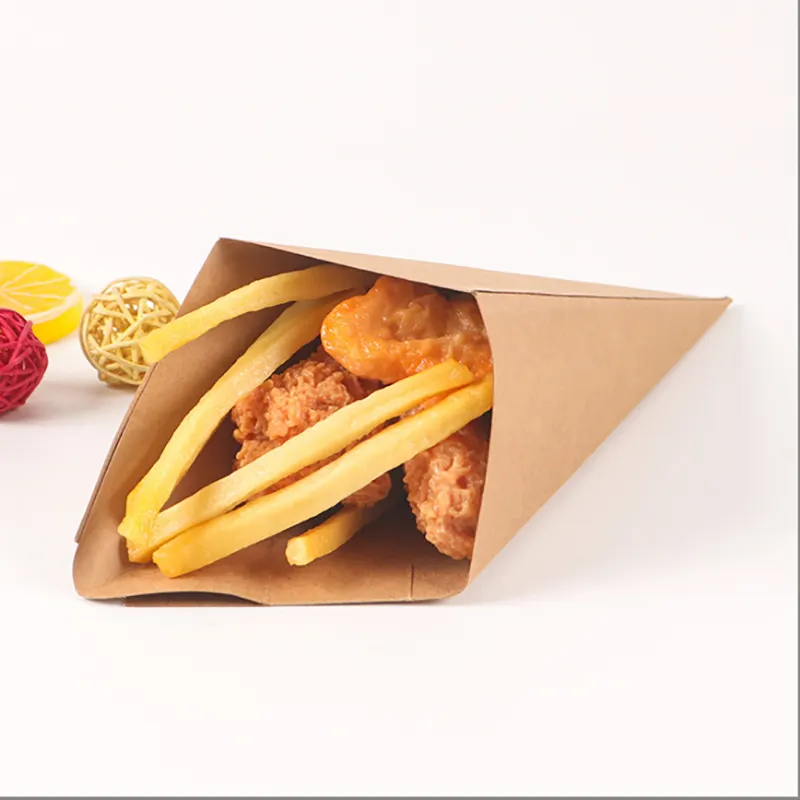 맞춤형 팬케이크 식품 종이 상자 포장 콘 모양의 칩 상자 스낵 포장