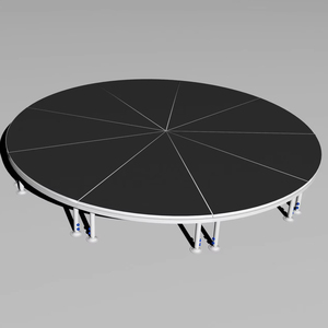 Escenario/podio de plataforma redonda portátil para pantallas de armazón de conciertos hechas de aleación de aluminio y madera contrachapada para eventos y presentaciones - Product Image 1