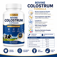 Capsules de colostrum bovin OEM, 120 capsules, poudre de colostrum pure naturelle, complément alimentaire pour soutenir l'immunité