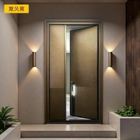 Porte d'entrée de villa à double battant en aluminium moulé de Zhejiang, anti-effraction, pour appartement et maison individuelle, design minimaliste, personnalisable