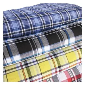 Stock Lot Cotton 7s/16s/20s Flannel Yarn Dyed Fabric For Shirts