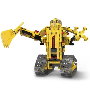 Kit de Robot Transformable d'Ingénierie RC 2.4G <span class=keywords><strong>R</strong></span>éaliste 5-en-1 : Excavatrice, Bulldozer, Camion Minier – Modèle 555+ Pièces – <span class=keywords><strong>Jouet</strong></span> Éducatif - Product Image 4