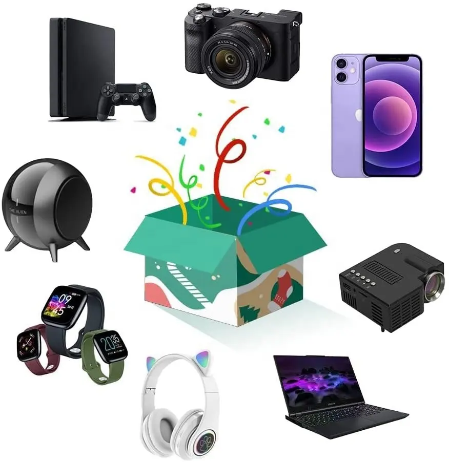 3C אלקטרוניקה מזל מסתורין קופסות המפלגה צעצועי מתנות יש הזדמנות לפתוח: מצלמות מל "טים Gamepads אוזניות יותר מתנה