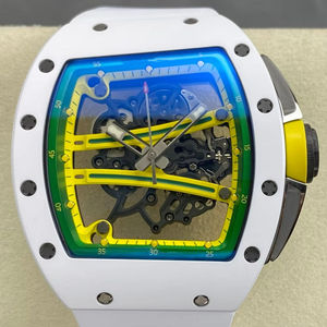 Reloj Mecánico de Lujo Personalizado a Prueba de Agua de 43 mm, Fábrica UMI, Movimiento RMUL2, RM061, Esqueleto de Cerámica Blanca con Reserva de Marcha - Product Image 1