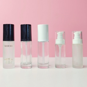 Cosmetic Packaging Frosted Glass Airless <b>Pump</b> <b>Bottles</b> Clear Liquid Foundation Container Glass <b>Bottle</b> - Product Image 3
