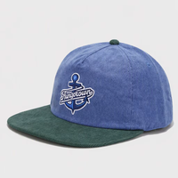 Topi Snapback 5 Panel Tanpa Struktur Bahan Corduroy Dua Warna Grosir Pabrik, Topi Corduroy Retro Custom Pinggiran Datar
