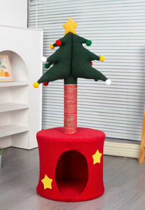 Griffoir pour <span class=keywords><strong>chat</strong></span> en forme de sapin de Noël moderne, <span class=keywords><strong>150</strong></span> <span class=keywords><strong>cm</strong></span>, 4 niveaux, sisal naturel écologique, utilisation en intérieur - Product Image 4