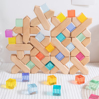 Mainan puzzle kubus anak-anak, mainan silang permata kristal akrilik cahaya tinggi kayu terbaru 2024