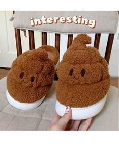 XIXITIAO RTS Pantoufles de haute qualité marron en forme de <span class=keywords><strong>caca</strong></span>, <span class=keywords><strong>chaussures</strong></span> pour hommes, pantoufles en peluche mignonnes pour adultes, chauffe-pieds amusants pour l'intérieur - Product Image 5