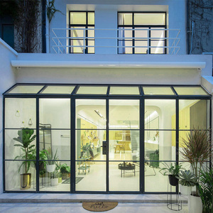 Véranda en aluminium et verre, <span class=keywords><strong>solarium</strong></span> 4 saisons, espace ensoleillé polyvalent, serre extérieure rétractable sur mesure, triangle, hôtel - Product Image 5