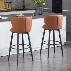 <span class=keywords><strong>Taburetes</strong></span> <span class=keywords><strong>altos</strong></span> sencillos y <span class=keywords><strong>baratos</strong></span> al por mayor, sillas modernas de cuero duraderas <span class=keywords><strong>con</strong></span> <span class=keywords><strong>respaldo</strong></span> giratorio ligero de isla para el hogar, bar - Product Image 3