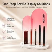 Support de présentation de maquillage et de rouge à lèvres en acrylique pliable, moderne, écologique, recyclable, en forme d'arche rose dégradé