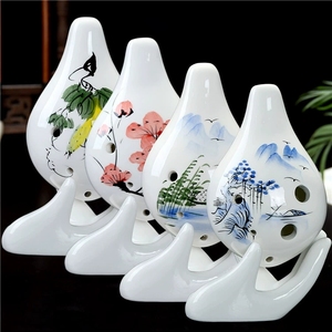 Ocarina décorative en porcelaine blanche peinte à la main, 6 trous, en céramique, pour débutant - Product Image 4