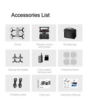 Drone pliable de bonne qualité à prix abordable avec écran 4K, contrôleur, longue autonomie, moteur brushless, flux optique, ESC, photographie aérienne