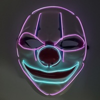 Masques fantômes en PVC bicolores lumineux et imposants pour Halloween, accessoires de fête d'horreur intégrale pour le visage, livraison transfrontalière