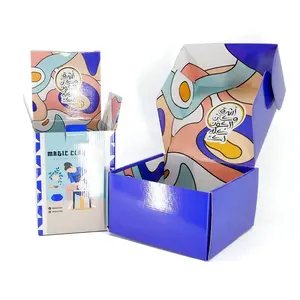 Karton warna-warni Atas & bawah penuh tumpang tindih kertas roti kemasan kemasan bergelombang kotak produsen kotak kustom