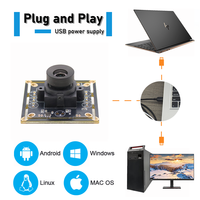 Module de caméra USB 2MP 1080P avec prise en charge audio et LED, interrupteur jour/nuit IR CUT, objectif sans distorsion à 100 degrés, webcam UVC