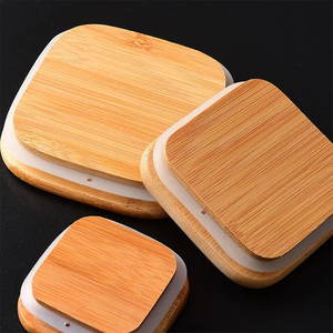 Frascos cuadrados de vidrio para almacenamiento de alimentos con tapas herméticas de bambú Dispensadores de cereales sin BPA para pasta, té y café - Product Image 6