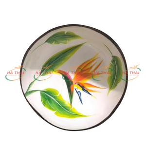 Bol en noix de coco peint à la main, design personnalisé, laque naturelle, finition huile de coco sans danger pour les aliments, réutilisable, écologique, style minimaliste, art - Product Image 4