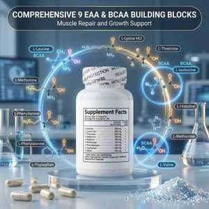 Cápsulas de Mezcla de 9 <span class=keywords><strong>Aminoácidos</strong></span> <span class=keywords><strong>Esenciales</strong></span> EAA de Alta Calidad, Suplementos para Maximizar la Síntesis de Proteína Muscular - Product Image 5