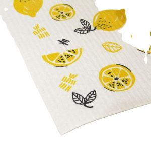 Chiffon de cuisine suédois réutilisable en cellulose, écologique, au design personnalisé, motif citron, en stock, vente chaude - Product Image 6