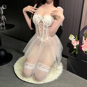 Tek boyutlu seks itiraz gecelik netleştirme Frenum dantel dekorasyon işık kontrol seviyesi sutyen pedi içi boş perspektif kayma içerir - Product Image 1