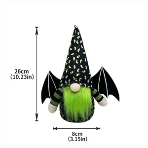 Décorations de gnomes d'Halloween, figurine de Rudolph sans visage, ornements de décoration de maison pour les fêtes, ornements de chauve-souris - Product Image 1