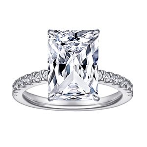 Anillo de Compromiso de Plata de Ley 925 con Circonita Cúbica de Corte Radiante de 4.25 Quilates, Anillo de Boda con Baño de Rodio, Regalo para Mujer, Venta al por Mayor - Product Image 1