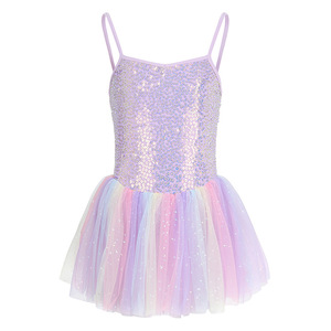 Body da Balletto <span class=keywords><strong>con</strong></span> Glitter e <span class=keywords><strong>Tutù</strong></span> Arcobaleno per Bambine e Ragazze, Abbigliamento da Allenamento per Ballerine - Product Image 4