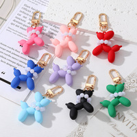Porte-clés coloré pour femme avec pendentifs en forme de ballon, bijoux de sac à main en plastique et résine