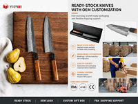 Ensemble Professionnel de Couteaux de Chef Kiritsuke en Acier Damas Style Japonais 2 Pièces, Outils de Cuisine Haute Qualité en Acier Damas VG10