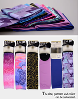 Chaussettes d'équitation unisexes montantes personnalisées avec motif animalier par sublimation, collection automne, pour enfants, avec logo et bordure à revers