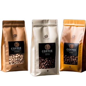 Bolsa con cremallera inferior plana con sello de ocho lados impreso personalizado <span class=keywords><strong>sin</strong></span> válvula, embalaje de papel de aluminio de grado alimenticio para café, leche, comida para mascotas, gelatina - Product Image 5