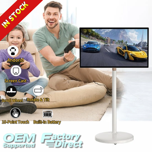 Téléviseur intelligent portable de 32 pouces avec écran tactile, batterie et roulettes pour les appels vidéo, les jeux, la salle de sport, la maison, la salle de classe - Product Image 4