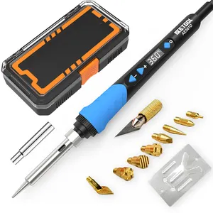 Best selling pyrography wood burning tool kit with tool box 60w 110v 230v soldering iron with Wood Burning/Embossing Tips
