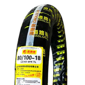 Neumático de motocicleta de patrón Popular marca OEM negra para neumático de motocicleta 80/100-18 neumático para motos